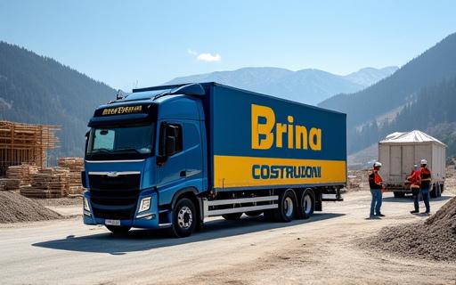 Camion di Brina Costruzioni in un cantiere